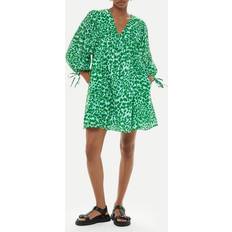 Smooth Leopard Trapeze Dress - Green