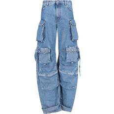 The Attico Womens Fem Wide-leg Mid-rise Jeans - Light Blue Denim