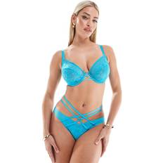 Blue Girdles Ann Summers Floral Lasting Lover High Leg Brazilian Briefs - Light Blue