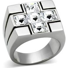 Men - Transparent Rings High Polished Stainless Steel Ring - Clear