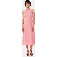 Clothing Whistles Abbie Linen Blend Midi Dress - Pink