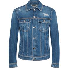 Dolce & Gabbana Distressed Stretch Cotton Denim Jacket