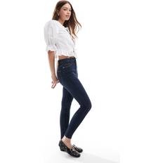 Højtaljede Skinny-Jeans - Indigoblå Vask