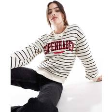 Stripes - Sweatshirts Jumpers Threadbare Stripe Varsity Sweatshirt - White