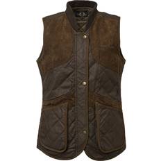 Bruna - Dam - Jakt Västar Vintage Shooting Vest Leather - Brown