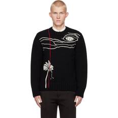 Ferragamo Jumpers Ferragamo Embroidered Crewneck Sweater - Black