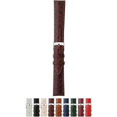 Morellato Premium Batteries, Liverpool Crocodile Grain Genuine Calf Leather Dark Brown 18mm Chrome-plated Buckle PERFORMANCE Collection