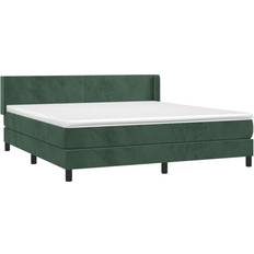 180cm Kontinentalsängar vidaXL Ramsäng Med Madrass Mörkgrön 180x200 cm Sammet Kontinentalsäng
