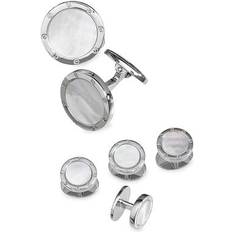 Nácar Gemelos de puño Jan Leslie Sterling Silver & Mother-of-Pearl Round Stud Set (OS)