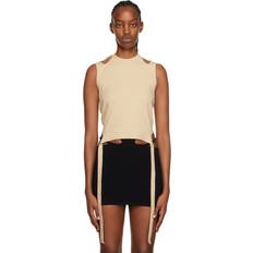 Halter Tie Tank Top - Beige/Sand