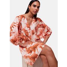 Whistles Honolulu Linen Blend Dress - Pink/Multi