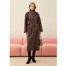 Viscose - Women Coats Whistles Morgan Funnel Neck Coat - Taupe