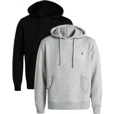 Men - Multicoloured Jumpers French Connection Cotton Blend Hoodies 2 Pack - Marine/Light Grey Melange