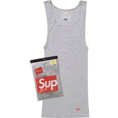 Supreme Tank Tops Supreme Hanes Tagless Tank Tops 3 Pack - Heather Grey