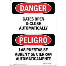 Office Supplies SignMission OSHA Danger Sign 12 x 18 in - Gates Open & Close