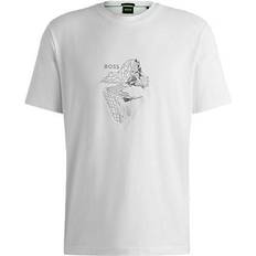 Clothing BOSS Green Tee 8 Mens Graphic Print T-Shirt - White