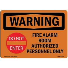 Office Supplies SignMission OSHA Warning Sign 12 x 18 in - Fire Alarm Room Authorized