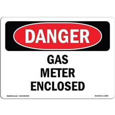 Office Supplies SignMission OSHA Danger Sign 12 x 18 in - Gas Meter Enclosed