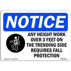 Office Supplies SignMission OSHA Notice Sign 12 x 18 in. - Any Height Work Over 3 Feet