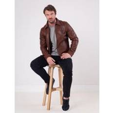 Beige - Leather Jackets Lakeland Leather Renwick Collared Jacket - Brown