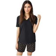 Ellos Underwear Ellos Plus Size 2-Piece Short Sleep Set - Black Dot