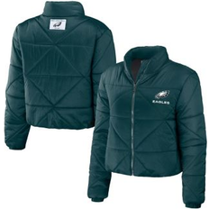 Clothing Wear by Erin Andrews Women's Cropped Puffer Full-Zip Jacket - Midnight Green