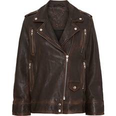 Notyz Jackets Notyz Oversized Biker Jacket - Walnut Silver