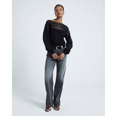 River Island Hybrid Lace Knit Jumper - Black