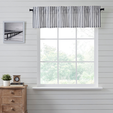 Black - Stripes Valances VHC Brands Sawyer Mill Ticking Stripe Valance Black 16x60