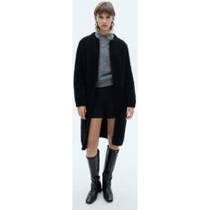 Mango Outerwear Mango Bouclé Knit Coat - Black - Women