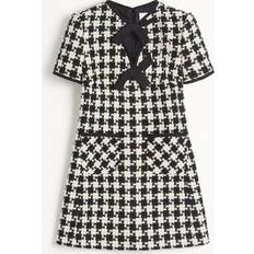 Valentino Damier Light Tweed Short Dress - Ivory/Black