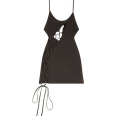 Heron Preston Lace-up Strech Minidress - Women - Black
