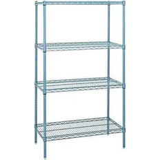 Gray Shelving Systems Wire 4 Shelf Starter Kit WR74-2436GY Shelving System