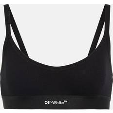 Off-White Bras Off-White Helvetica Logo Basic Rib Bra - Black