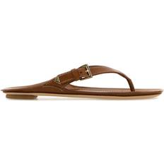 Prada Caramel Leather Thong Slippers - Beige