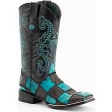 Ferrini Patchwork Boots - Black/Turquoise