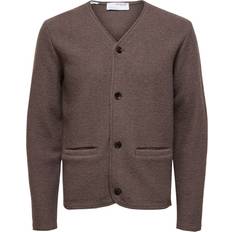 Selected Uld Cardigan - Brun