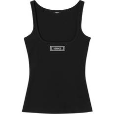 Versace Tank Tops Versace Logo-Embroidered Tank Top - Black