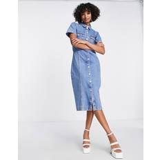 Skjortklänning av denim - Blå