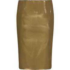 Dolce & Gabbana Gold Skirts Dolce & Gabbana Foiled Satin Midi Skirt Women - Gold