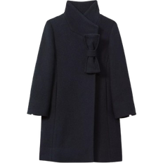 Wool Outerwear Reiss Kid's Keri Wool Blend Funnel Neck Bow Coat - Navy