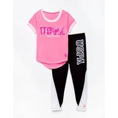 Other Sets U.S. Polo Assn. Girls 2 Piece Set - Tee & Leggings - Pink