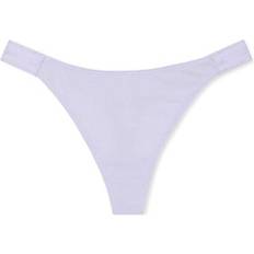 PINK Logo Cotton Shimmer High-Leg Thong Panty - Purple Cloud