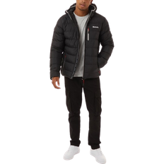 Mens black puffer jacket Bench Men's Gaudino Hooded Puffer Jacket - Black