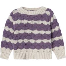 Lilla Striktrøjer Name It Nmfnebib Arctic Dusk Strik Bluse - Str. 86