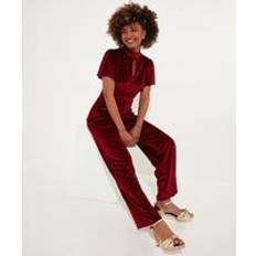 Clothing Joe Browns Loretta Velour Jumpsuit - Berry, Red, Women