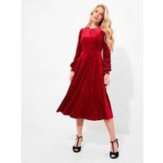 Clothing Joe Browns Stella Velour Dress - Red