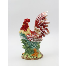 Cosmos Gifts Ceramic Red Rooster 10.875 H x 5.5 W x 7.5 D Figurine