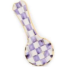 Ceramic Kitchen Utensils Mackenzie-Childs Plum Check Ceramic Spoon Rest Kitchen Utensil