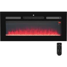 Fireplaces Homcom Electric fireplace recessed wall mounted 102cm 9 colours remote black